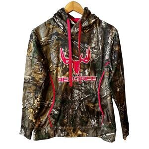 Realtree Cottonwood Canyon Women’s Camo Print Logo Hoodie Brown Pink Size Small